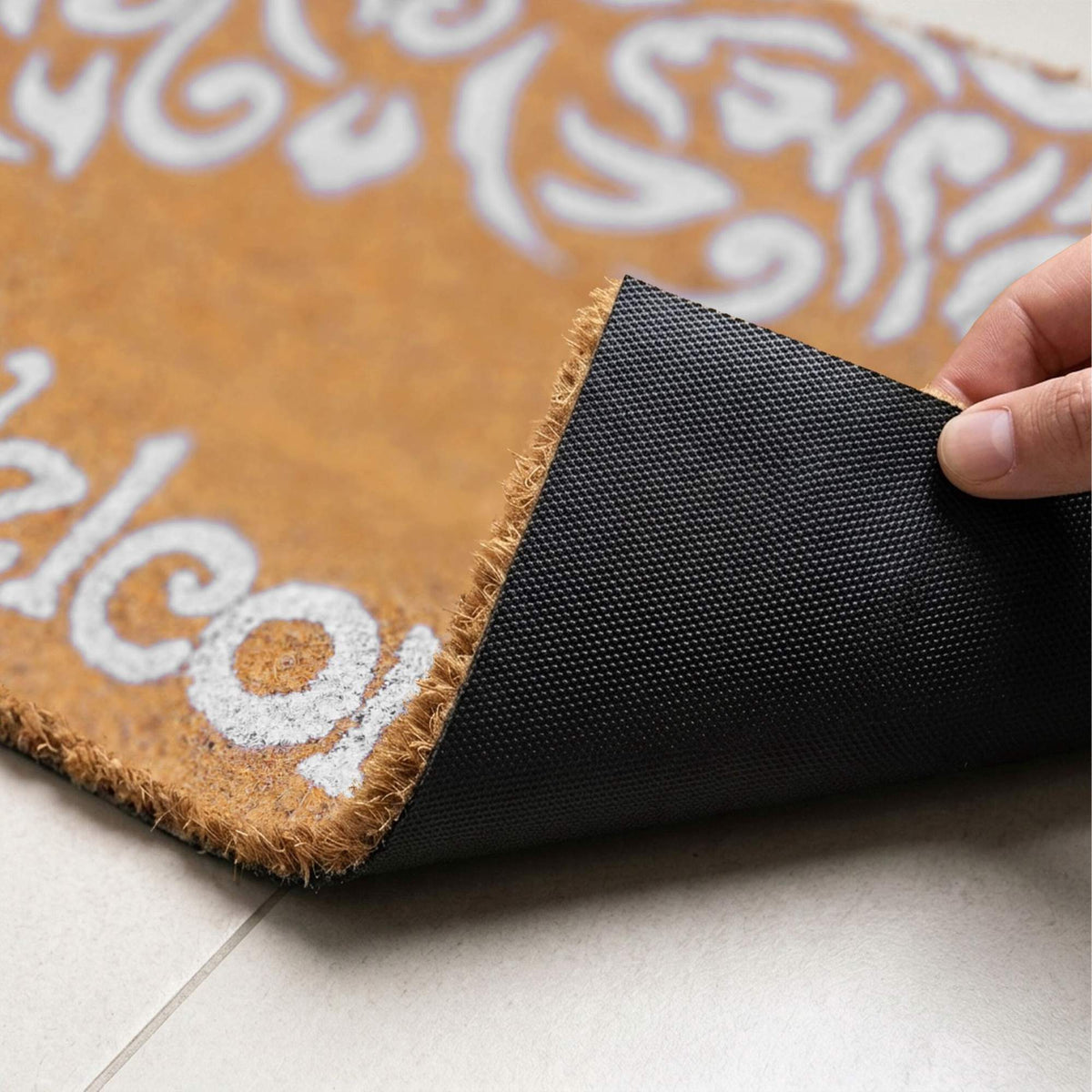 Coir Welcome Doormat, Non-Slip, 60x40 cm