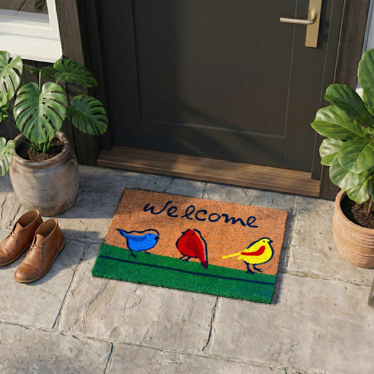 Coir Welcome Doormat, Non-Slip, 60x40 cm