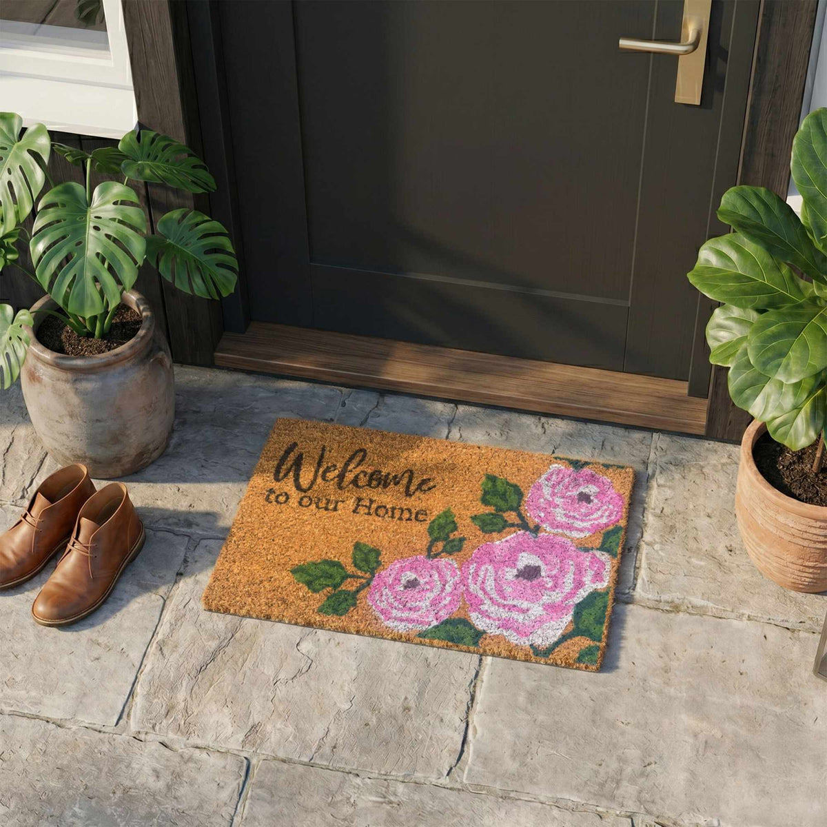 Coir Welcome Doormat, Non-Slip, 60x40 cm, Indoor/Outdoor