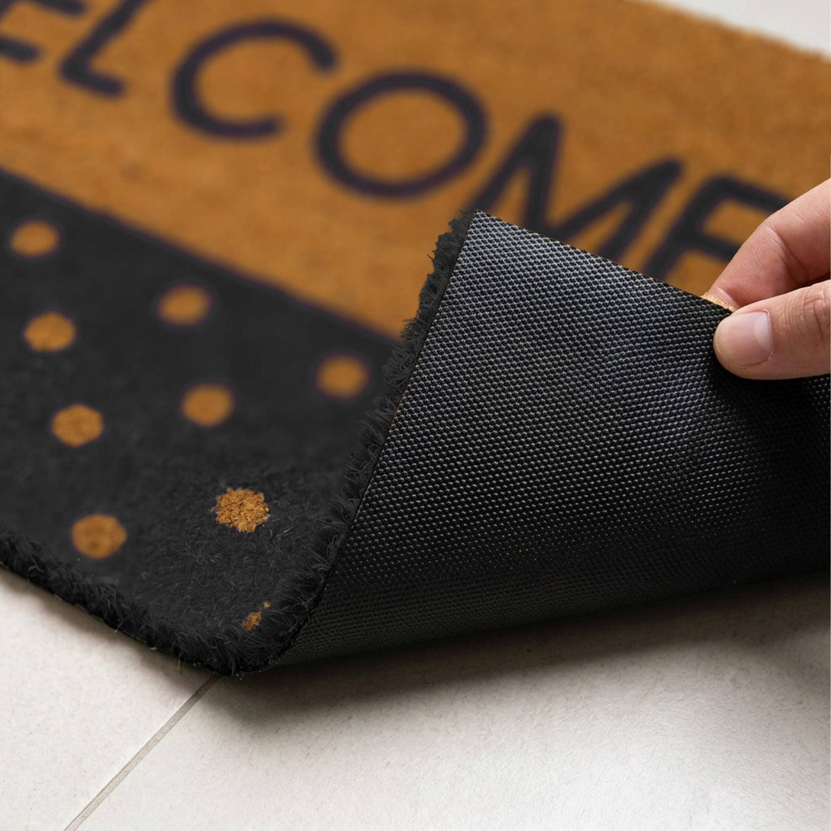 Coir Welcome Doormat, Non-Slip, 60x40 cm, Indoor/Outdoor