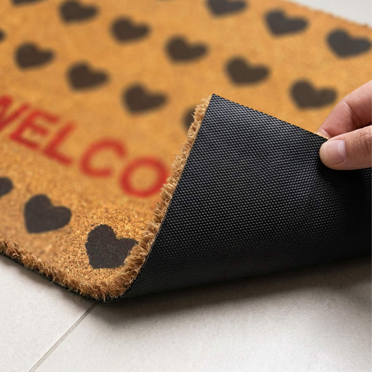 Coir Welcome Doormat, Non-Slip, 60x40 cm, Indoor/Outdoor