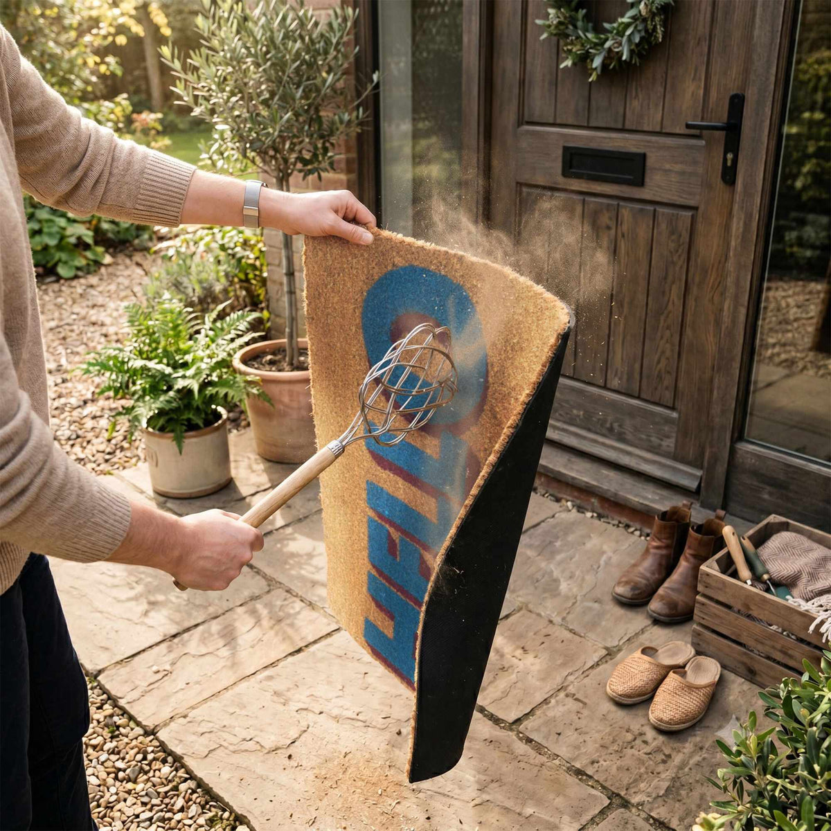 Coir Welcome Doormat, Non-Slip, 60x40 cm, Indoor/Outdoor
