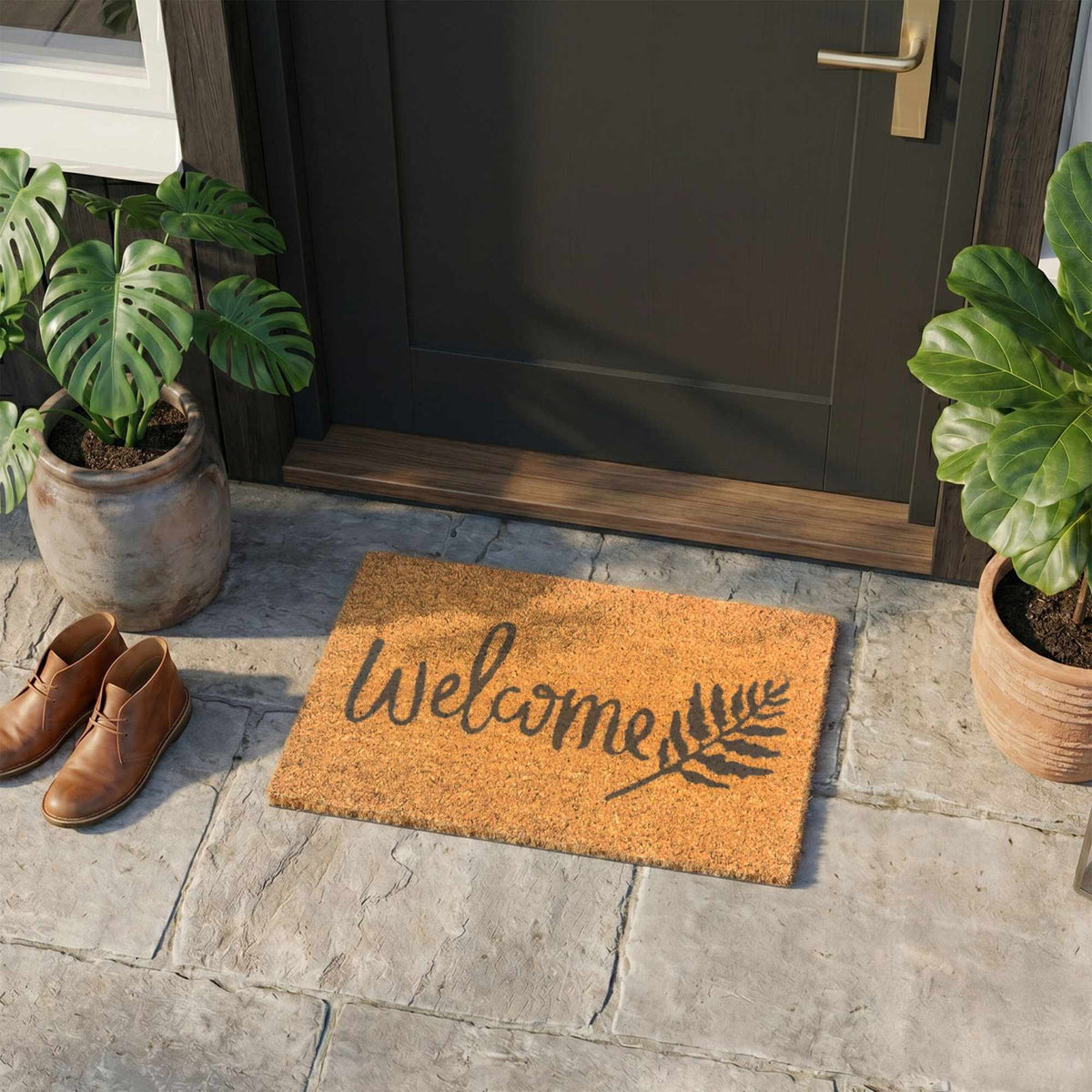 Coir Welcome Doormat, Non-Slip, 60x40 cm, Outdoor/Indoor