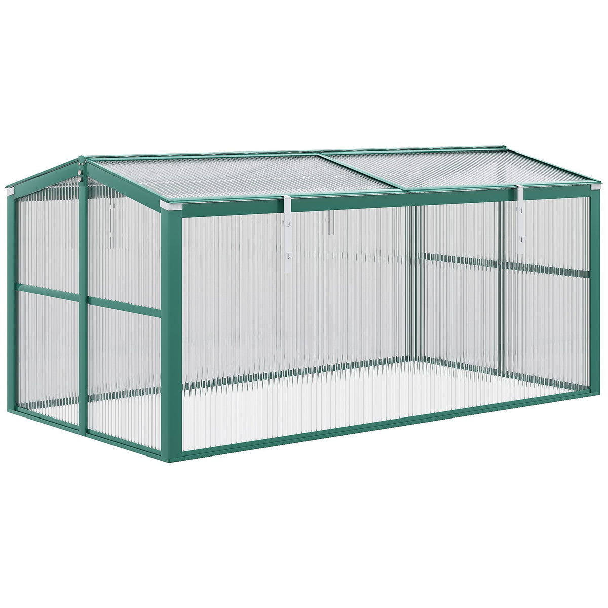 Cold Frame Aluminum 130X70X61Cm Cold Frame Box With Adjustable Roof, Uv Protection, Mini Greenhouse, Garden & Balcony, Green