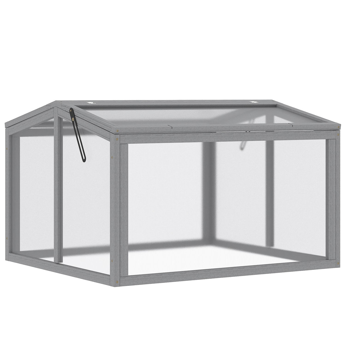 Cold Frame Greenhouse Greenhouse Cold Frame Box Plant Bed With Cover Made Of Wood And Polycarbonate Weatherproof Light Gray 90 X 80 X 58 Cm