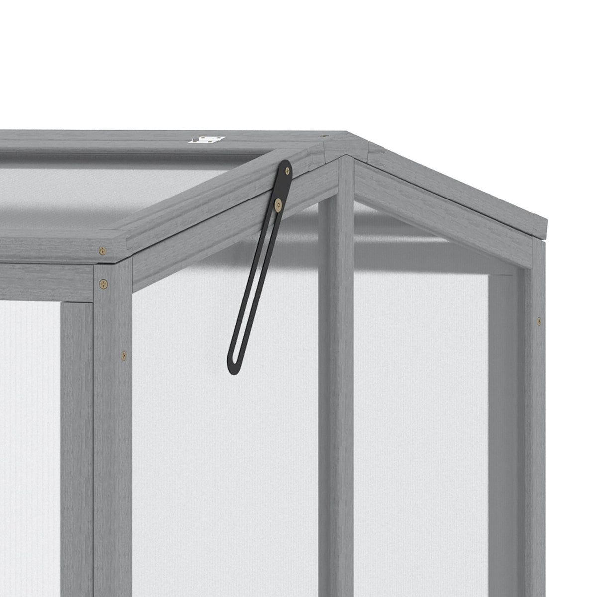 Cold Frame Greenhouse Greenhouse Cold Frame Box Plant Bed With Cover Made Of Wood And Polycarbonate Weatherproof Light Gray 90 X 80 X 58 Cm