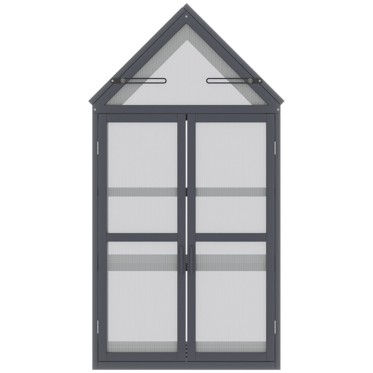 Cold frame mini greenhouse 3 levels greenhouse plant bed with hinged roof double doors made of natural wood 70.5 x 42 x 132 cm