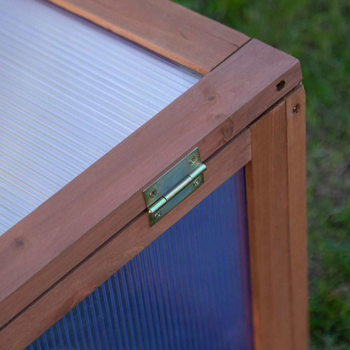 Cold frame wood, mini greenhouse 100 x 65 x 40 cm, greenhouse with cover, UV protection, translucent cold frame box, winterproof raised bed for garden, brown