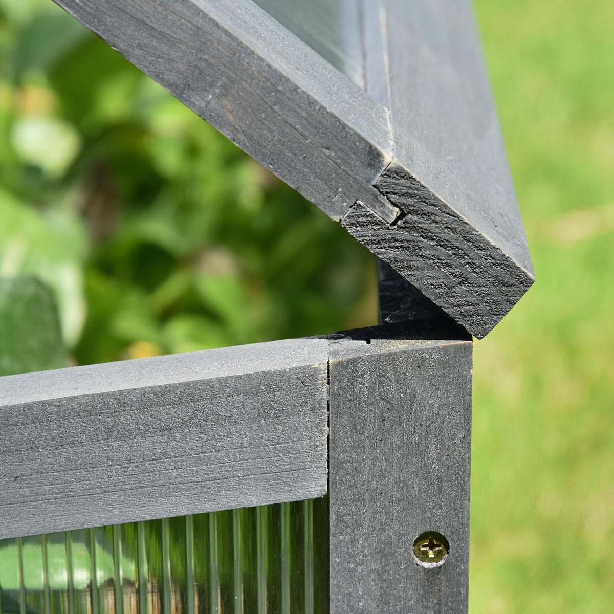 Cold frame wood, mini greenhouse 100 x 65 x 40 cm, greenhouse with cover, UV protection, translucent cold frame box, winterproof raised bed for garden, gray