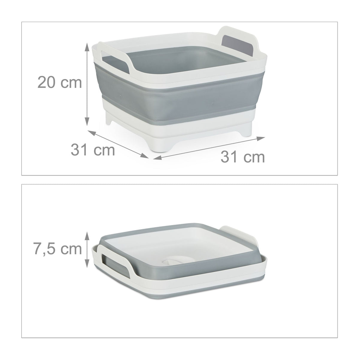 Collapsible Camping Sink Bowl with Drain, 9L Capacity