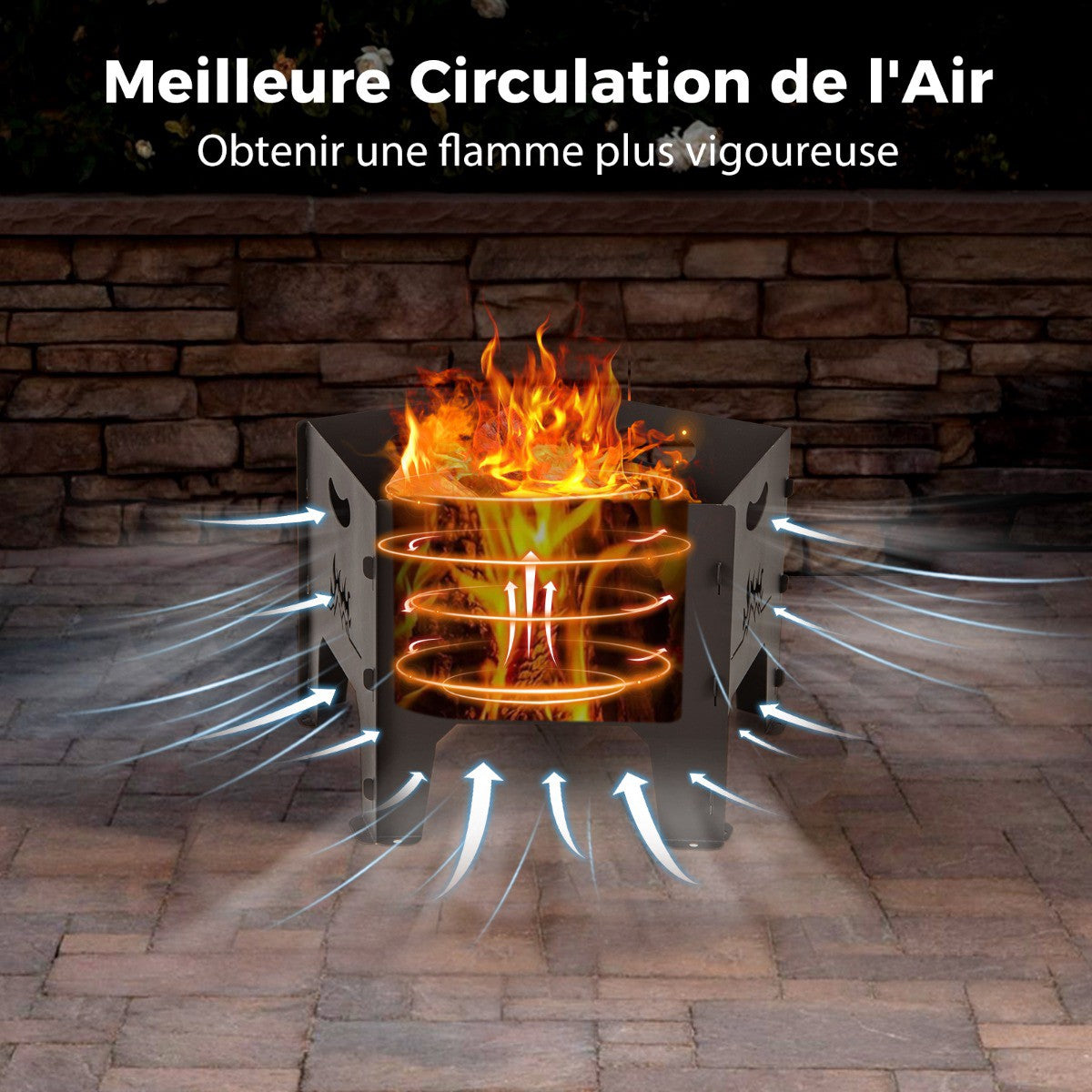 Collapsible Fire Pit, 19-Inch Carbon Steel, Carry Bag