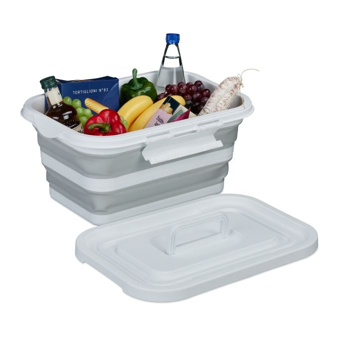 Collapsible basket with lid