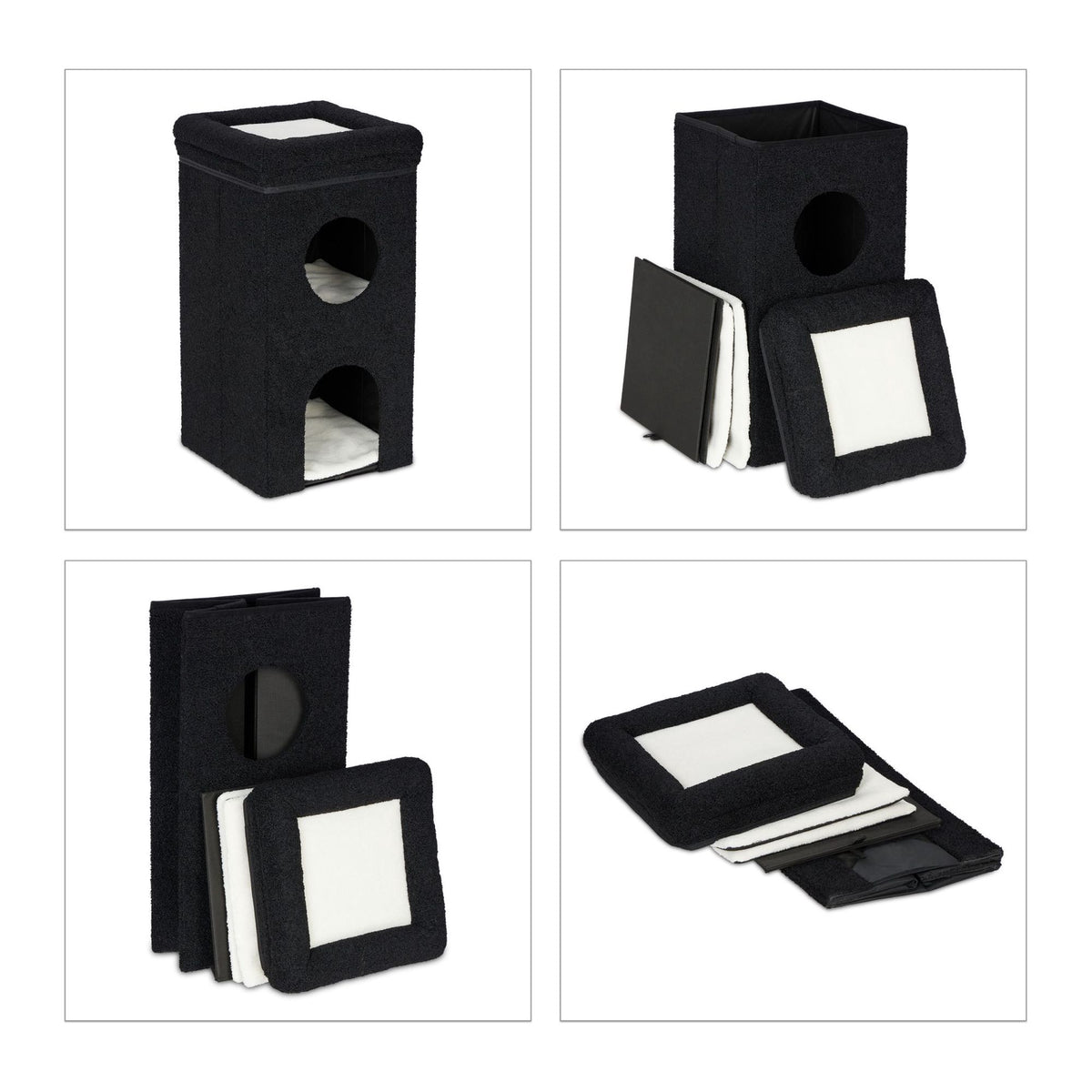 Collapsible cat hole in black