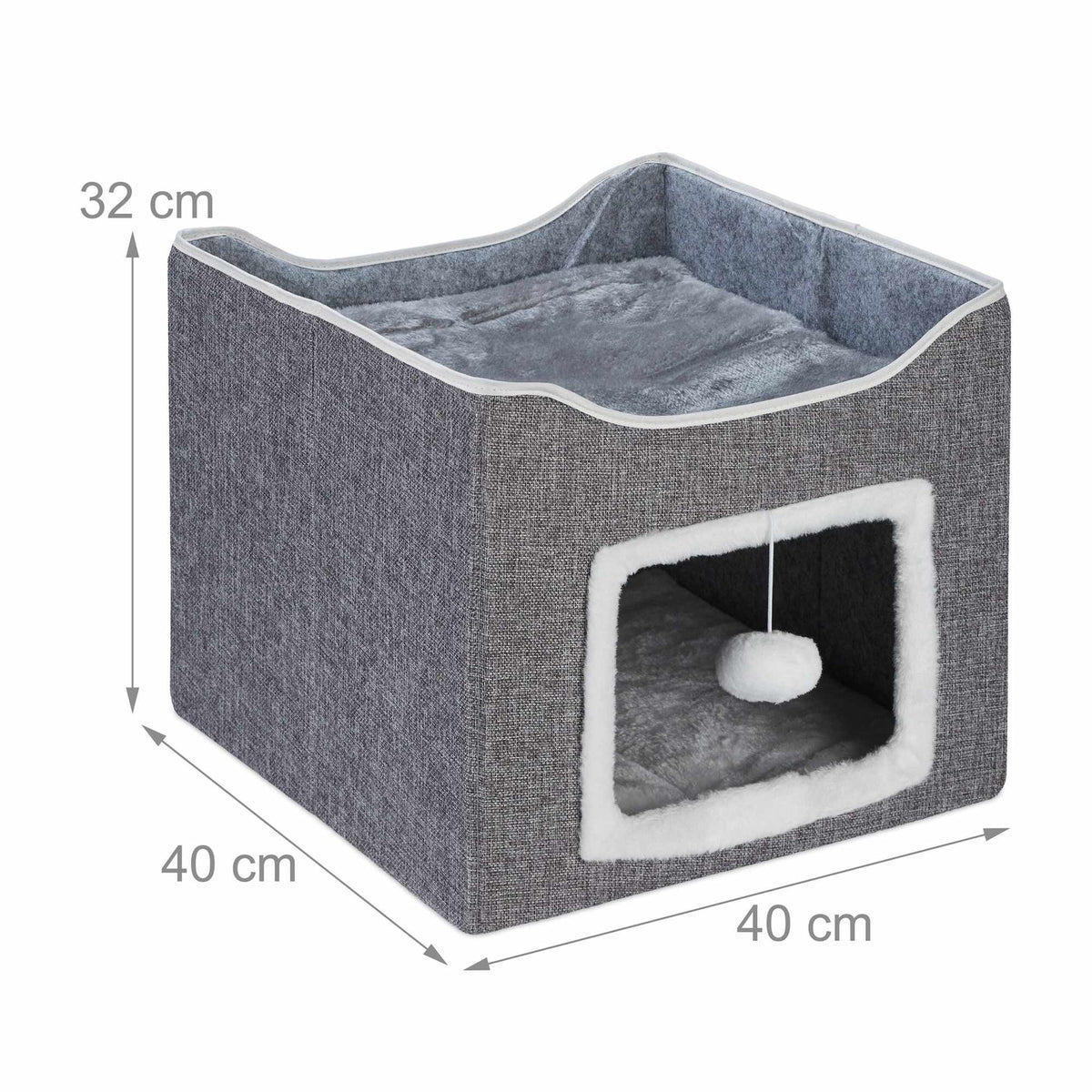 Collapsible cat pit in grey
