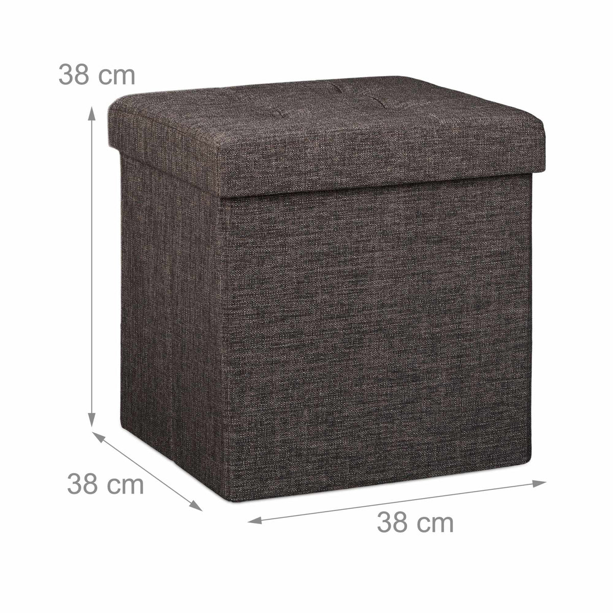 Collapsible stool with linen fabric storage