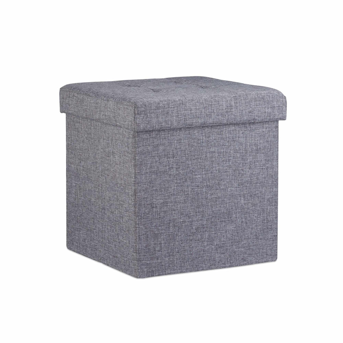 Collapsible stool with linen fabric storage