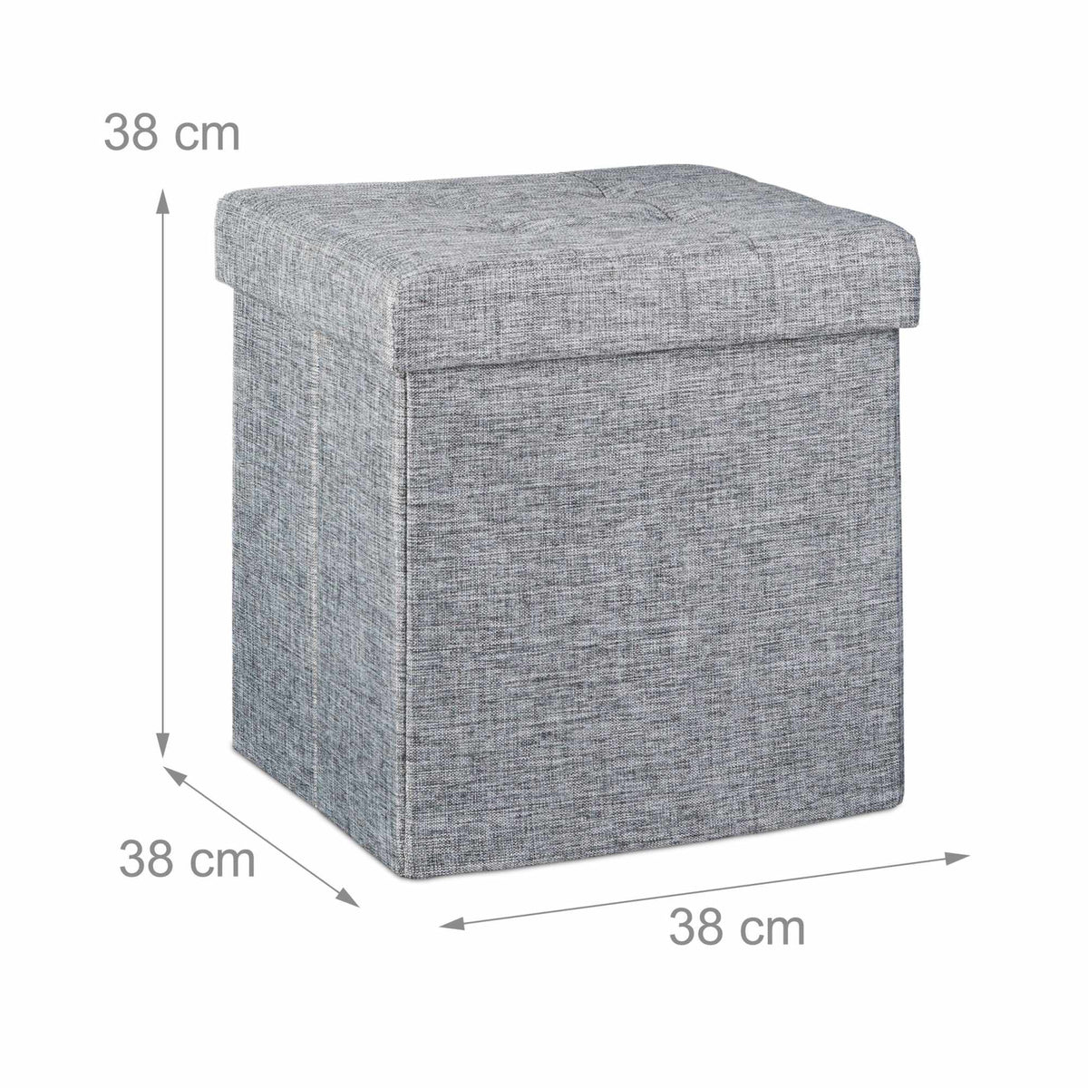 Collapsible stool with linen fabric storage