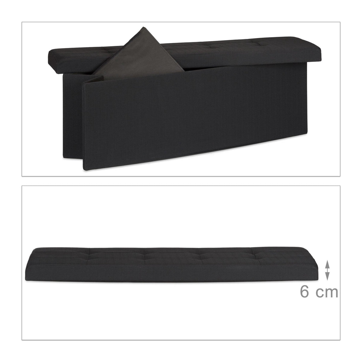 Collapsible storage bench linen fabric