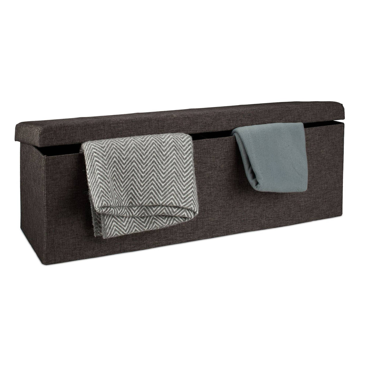 Collapsible storage bench linen fabric