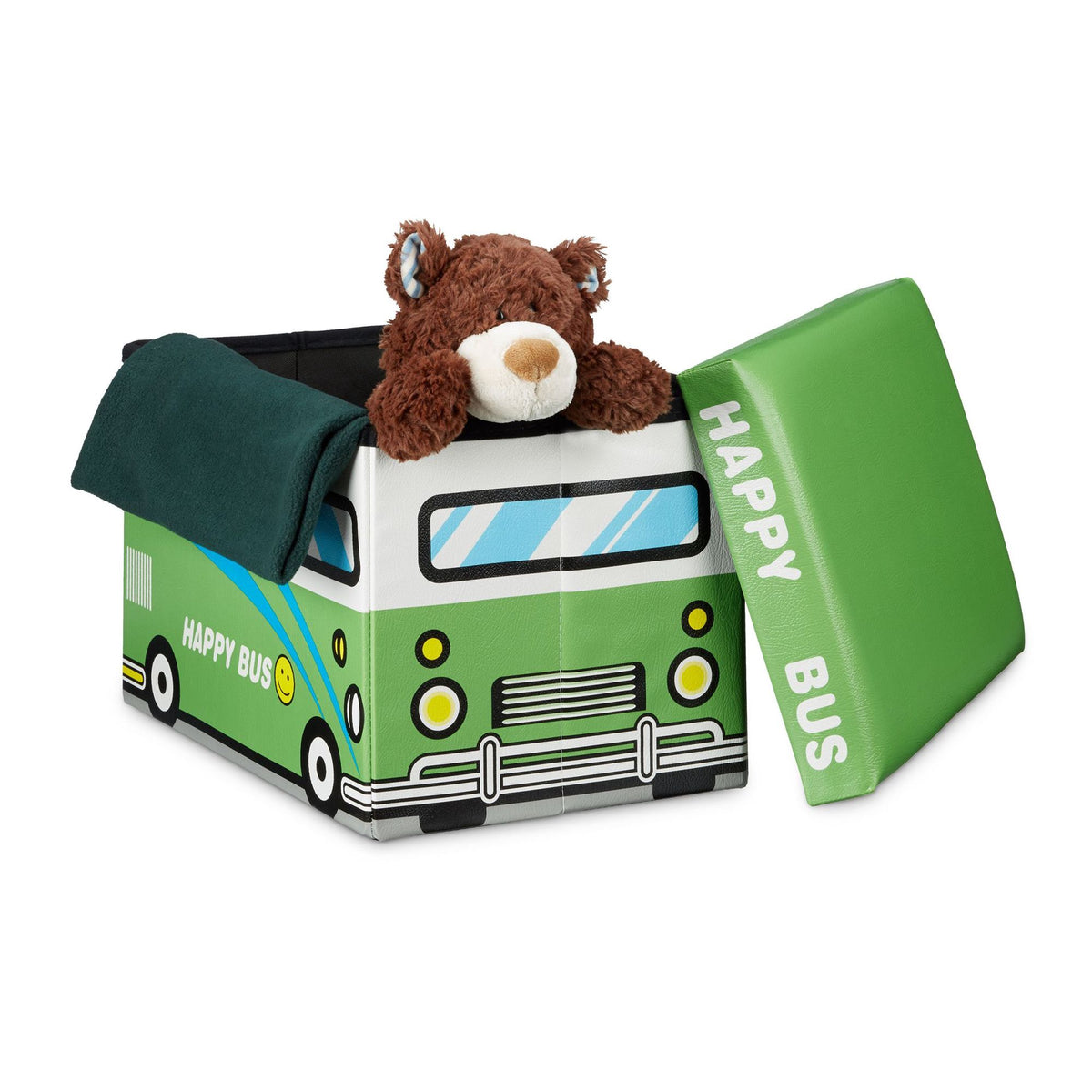 Collapsible toy box with storage space