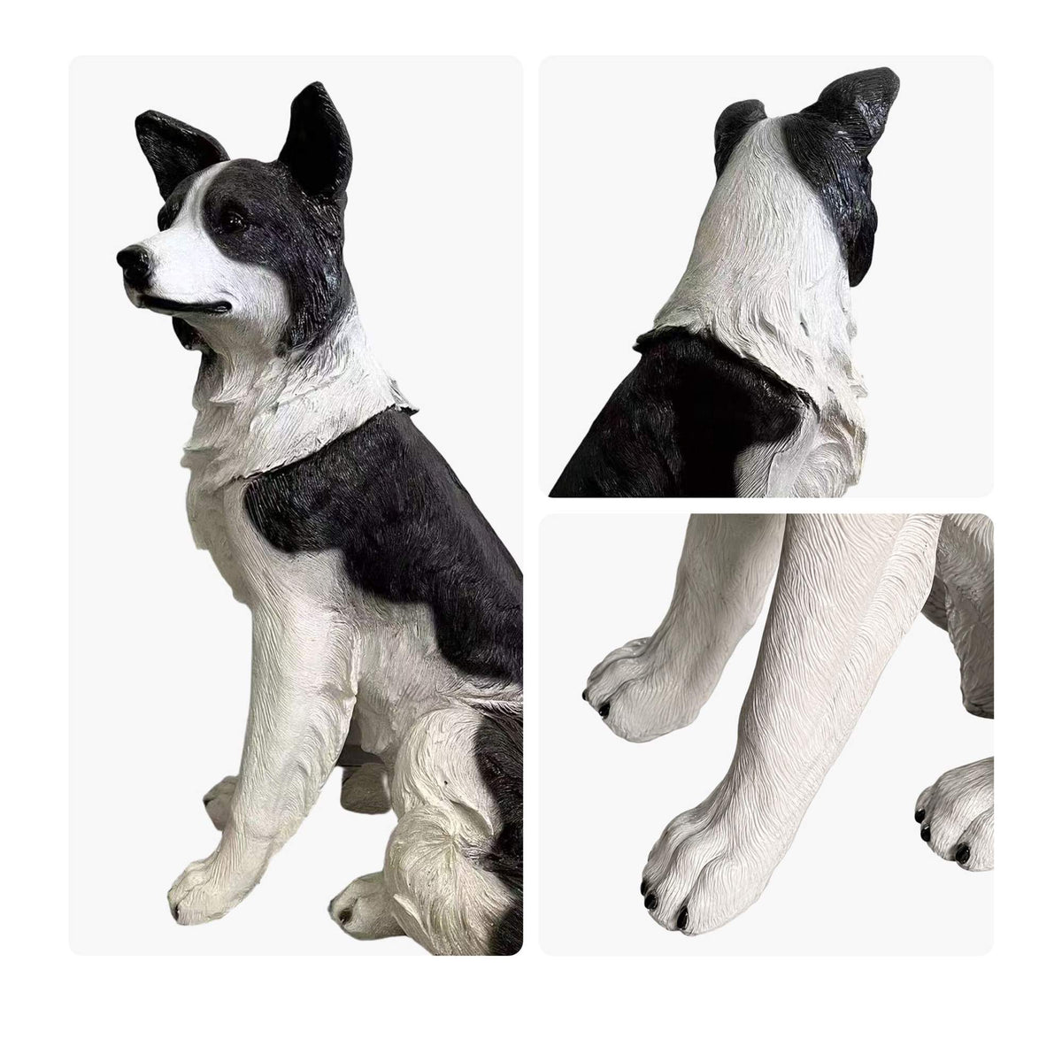 Collie Garden Dog Statue, Life-Size Polyresin Decor