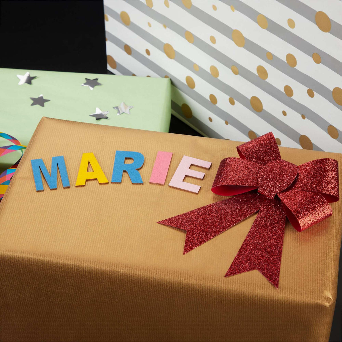Colorful XL wooden letters 104 pieces