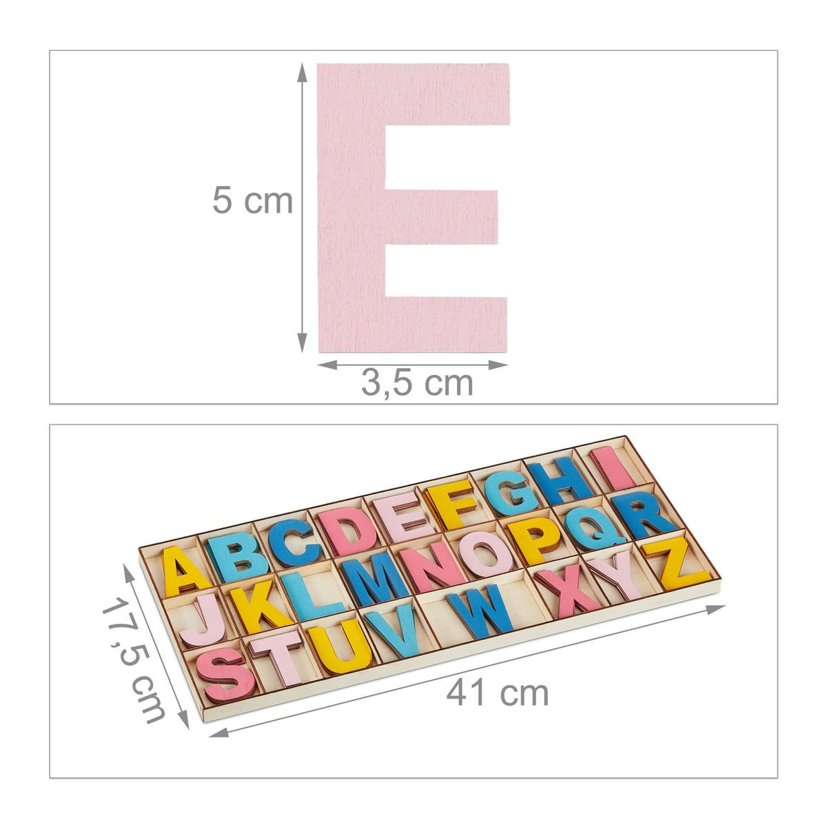 Colorful XL wooden letters 104 pieces