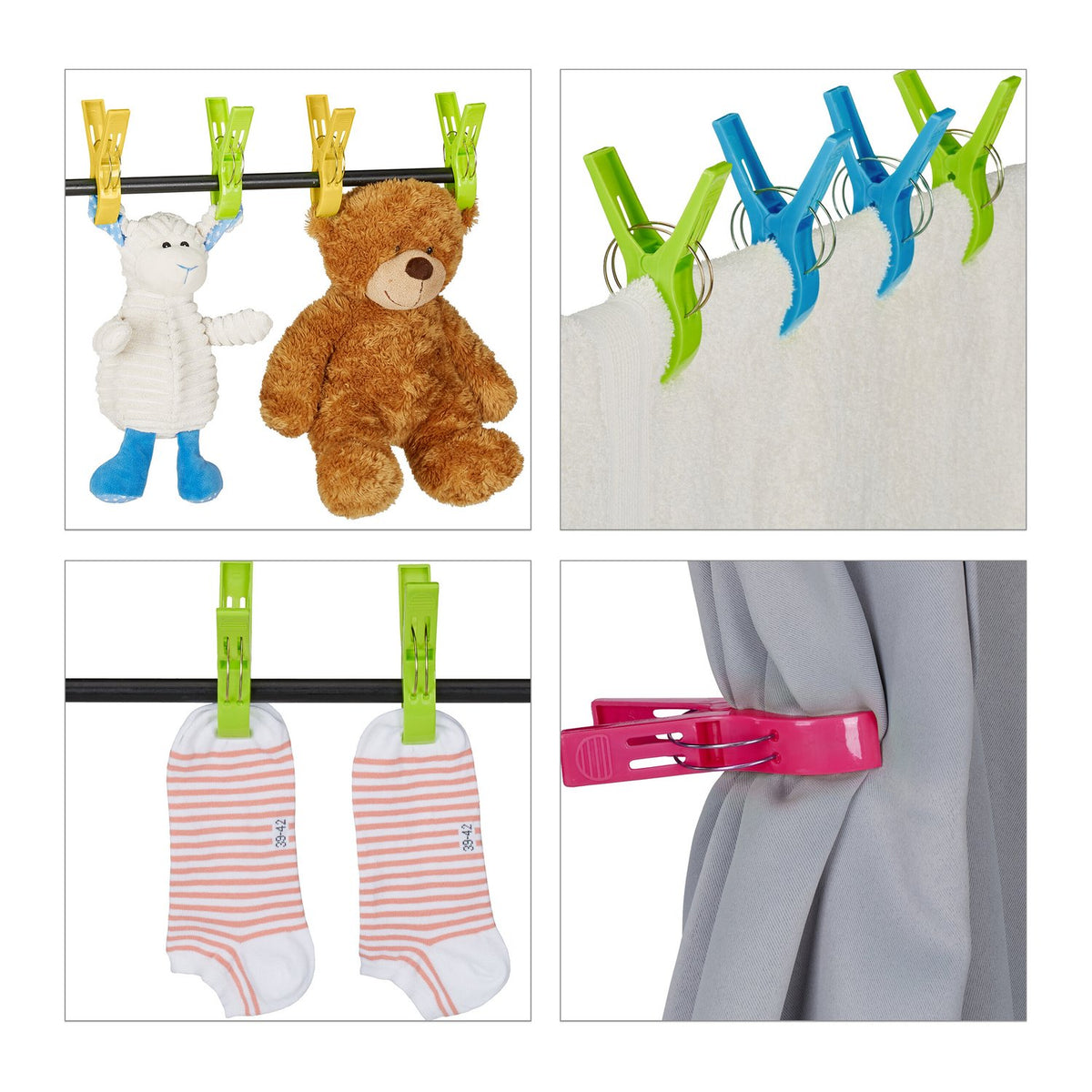 Colorful clips for beach towels - 16 pcs