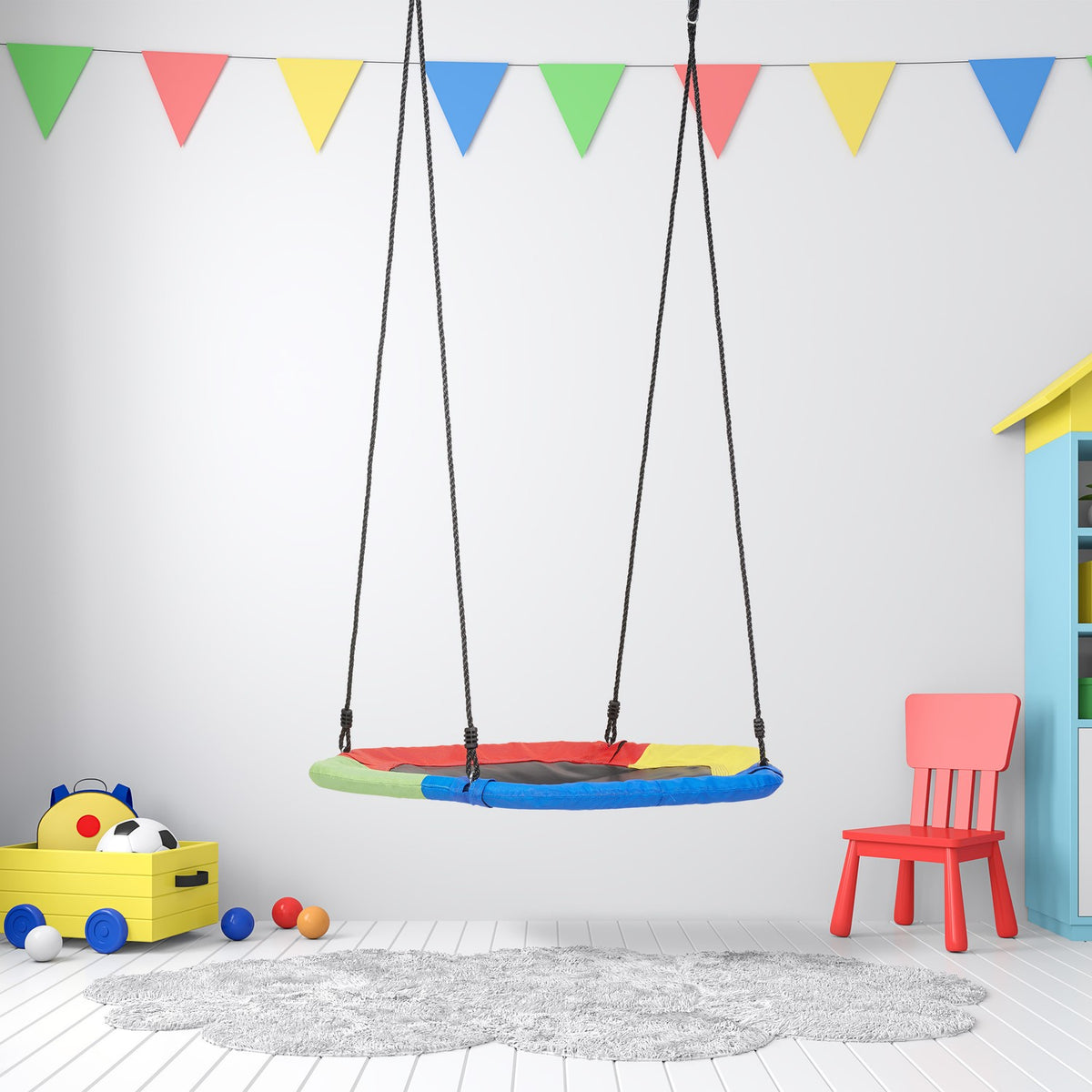 Colorful swing with nest
