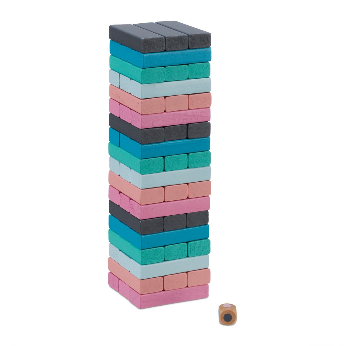 Colorful wooden swing tower
