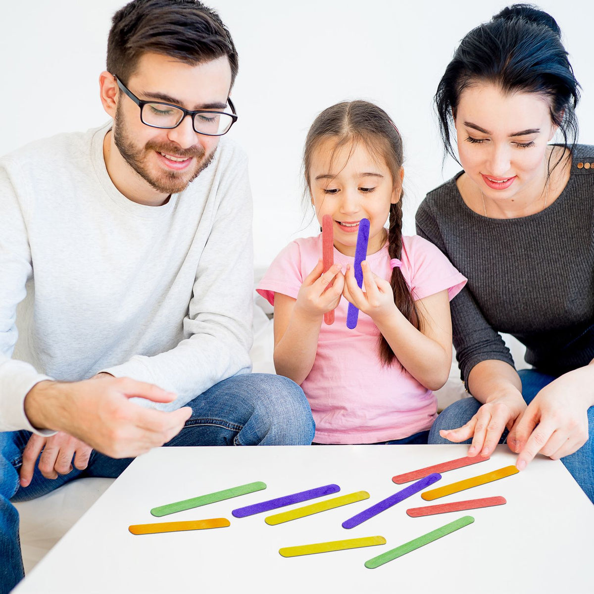Colourful Wooden Sticks Set of 500