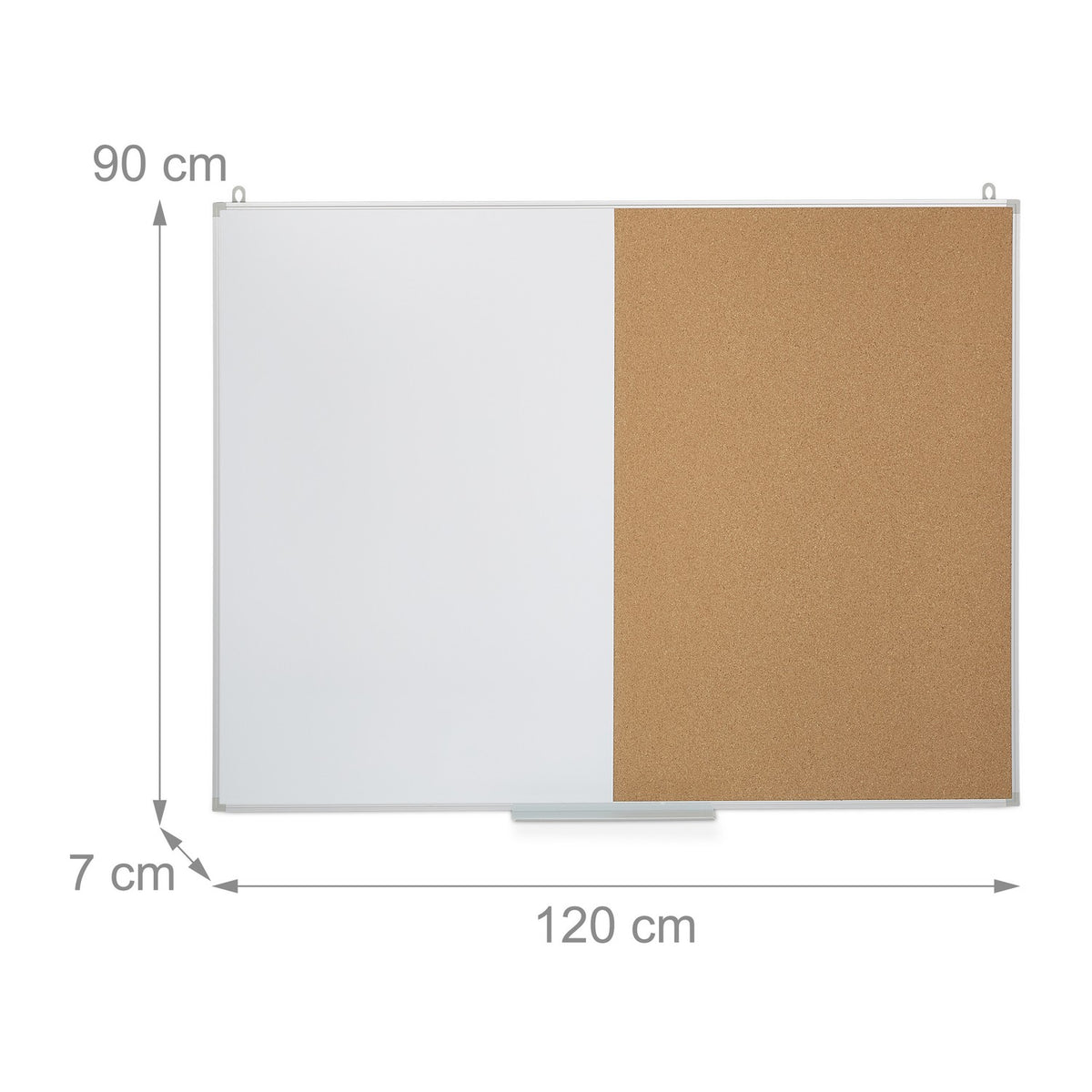 Combination of bulletin board and magnetic board