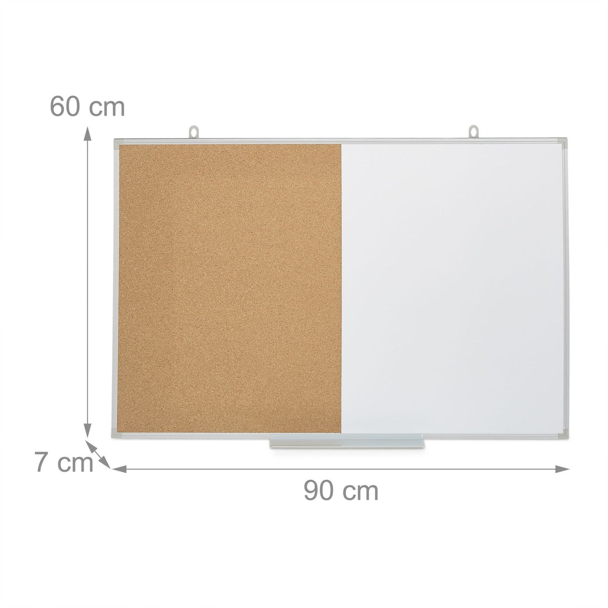 Combination of bulletin board and magnetic board