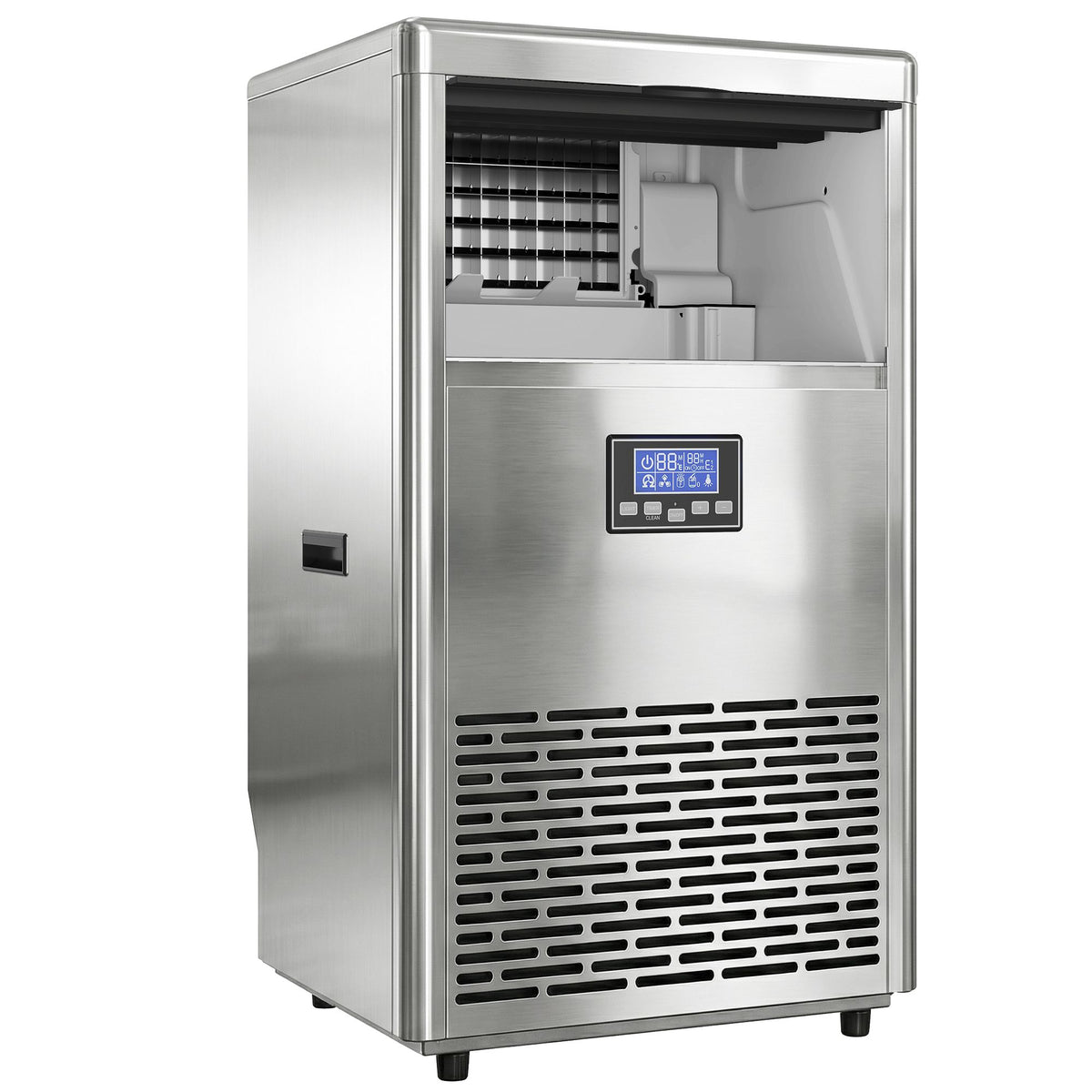 Commercial Ice Maker, 45kg/Day, Stainless Steel, LCD Panel