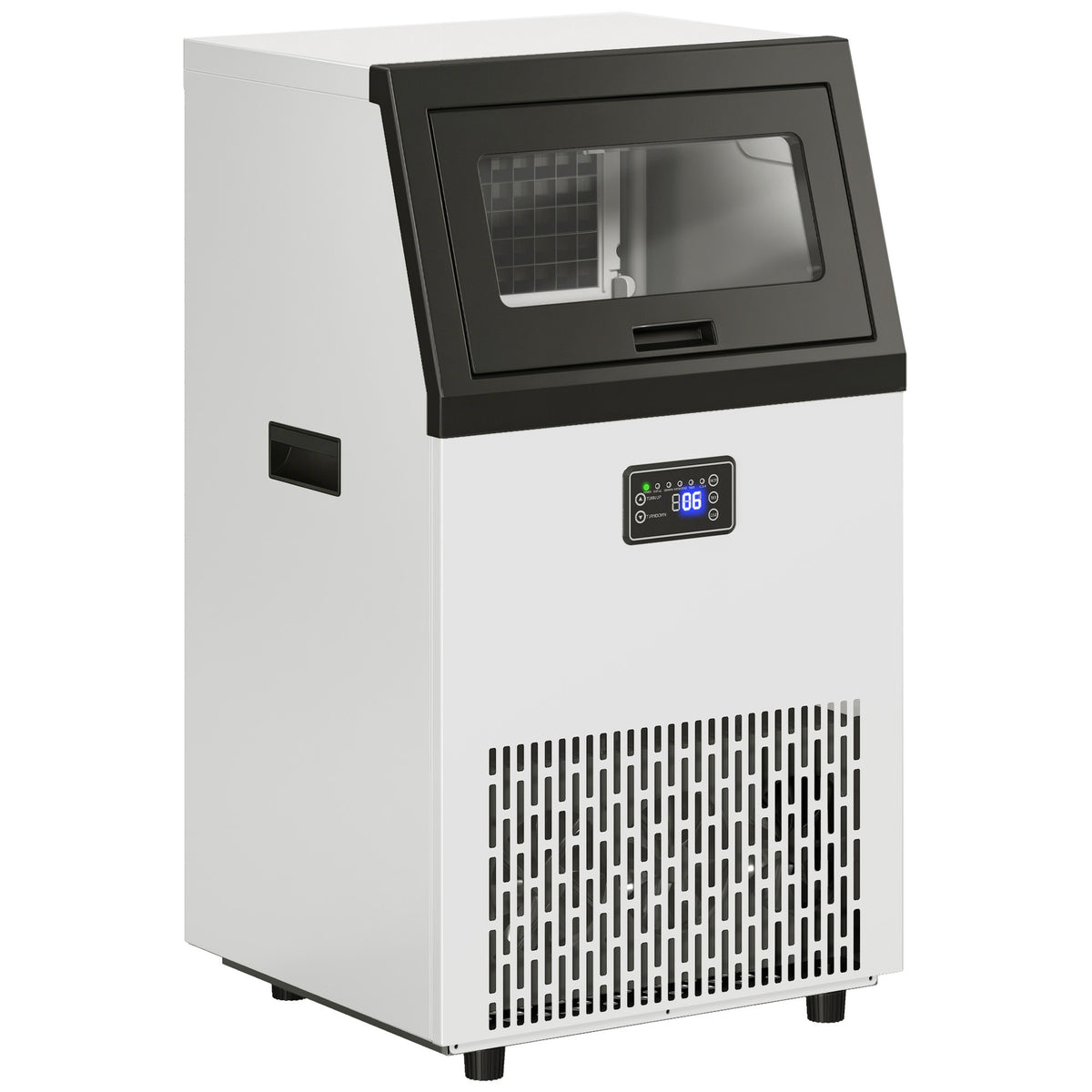 Commercial Ice Maker, 55kg/24h, Stainless Steel, 13kg Storage