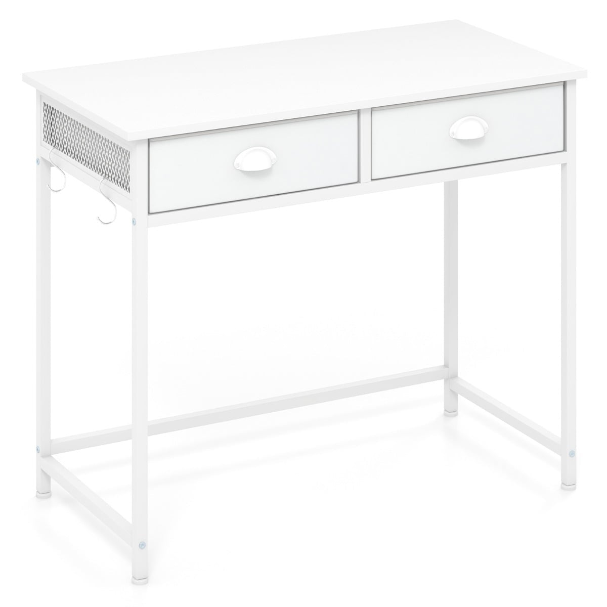 Compact Computer Desk with 2 Fabric Drawers & Hooks