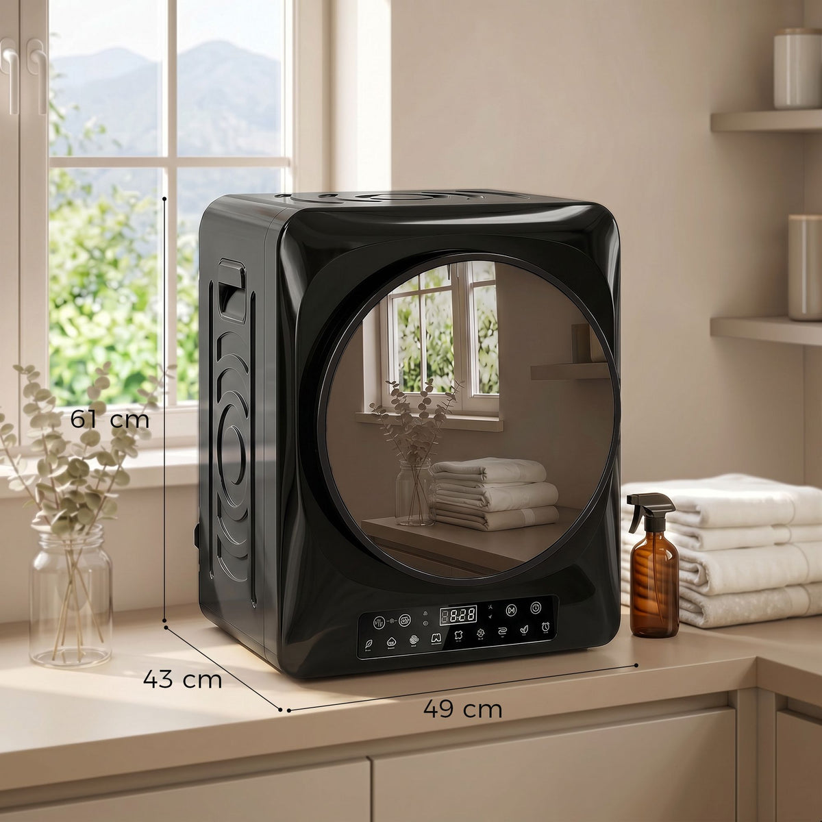 Compact Vented Tumble Dryer, 5kg, 1000W, Black