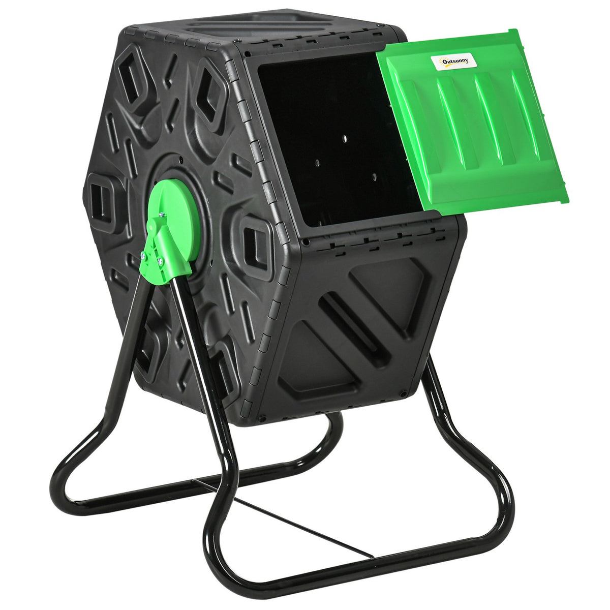 Composter 65 liters, 60x49x77cm rotatable quick composter made of plastic, weatherproof thermal composter with ventilation system, lid, garden composter, compost container for garden, kitchen, balcony