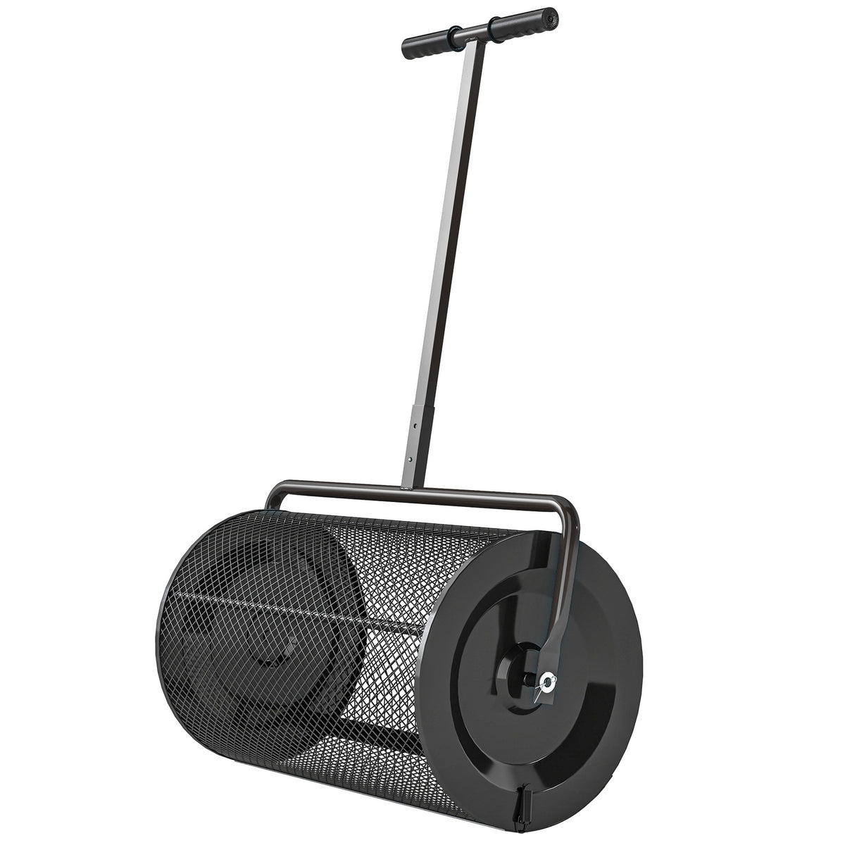 Compost spreader 300L 61x40cm fertilizer spreader lawn garden garden spreader with T-handle mesh basket metal seed spreader peat moss spreader lawn spreader lawn care for compost, manure fertilizer seed black |