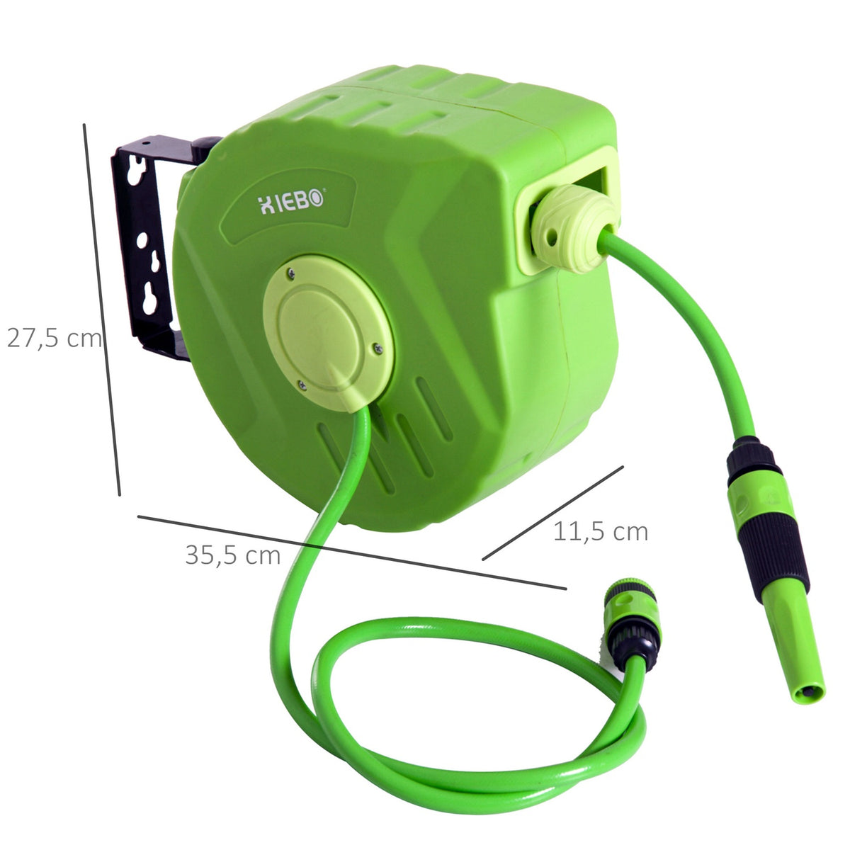 Compressed Air Hose Reel 10+1M Automatic Hose Reel, 180° Swivel, For Garden & Workshop, Green