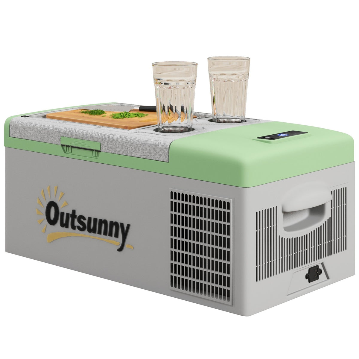 Compressor cool box 16L, cool box car 12/24V DC & 100-240V AC, up to -20°C, portable freezer box with MAX/ECO modes, mini fridge