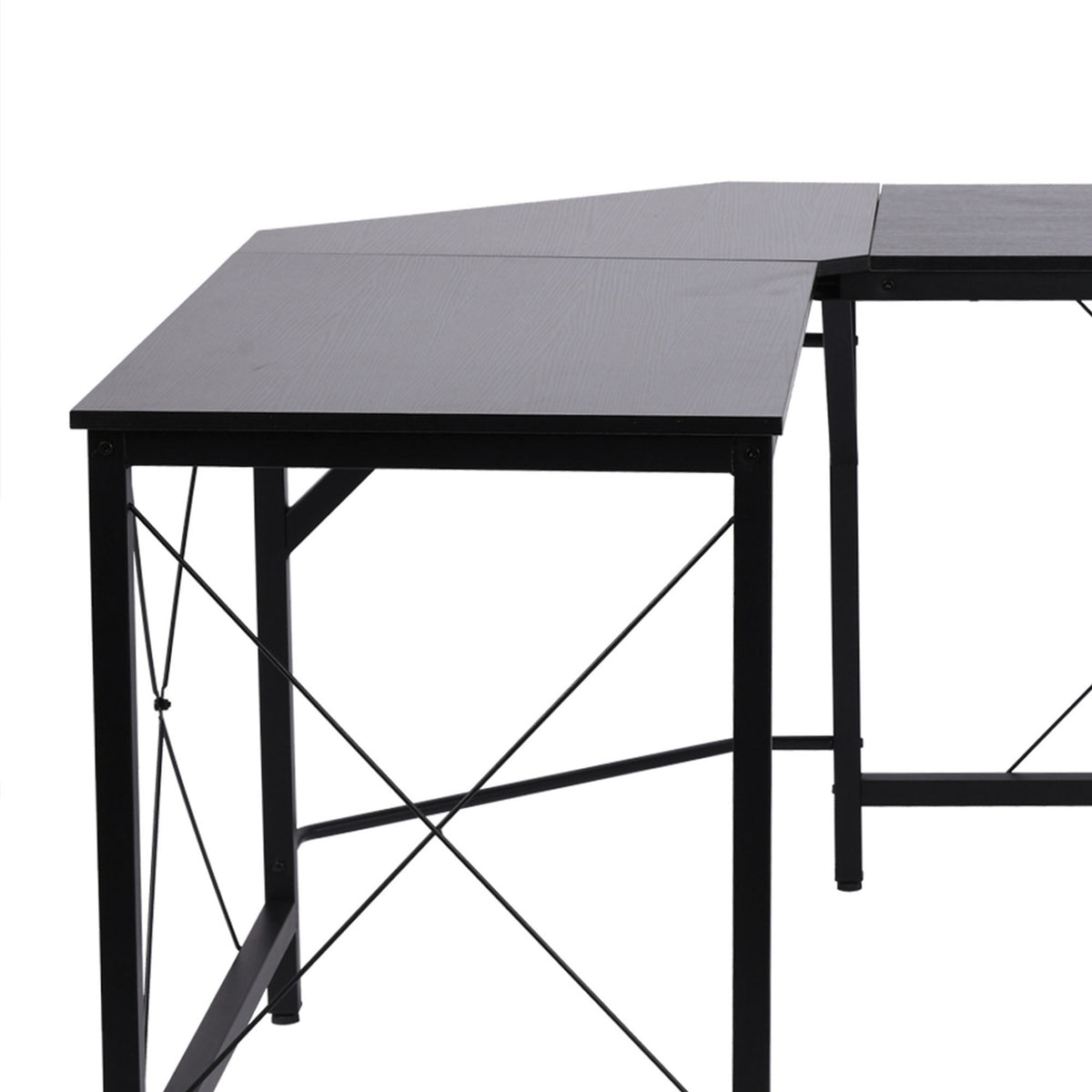 Computer Desk L-Shape Corner Desk, Angle Desk, Mdf, Black, 150X150X76Cm