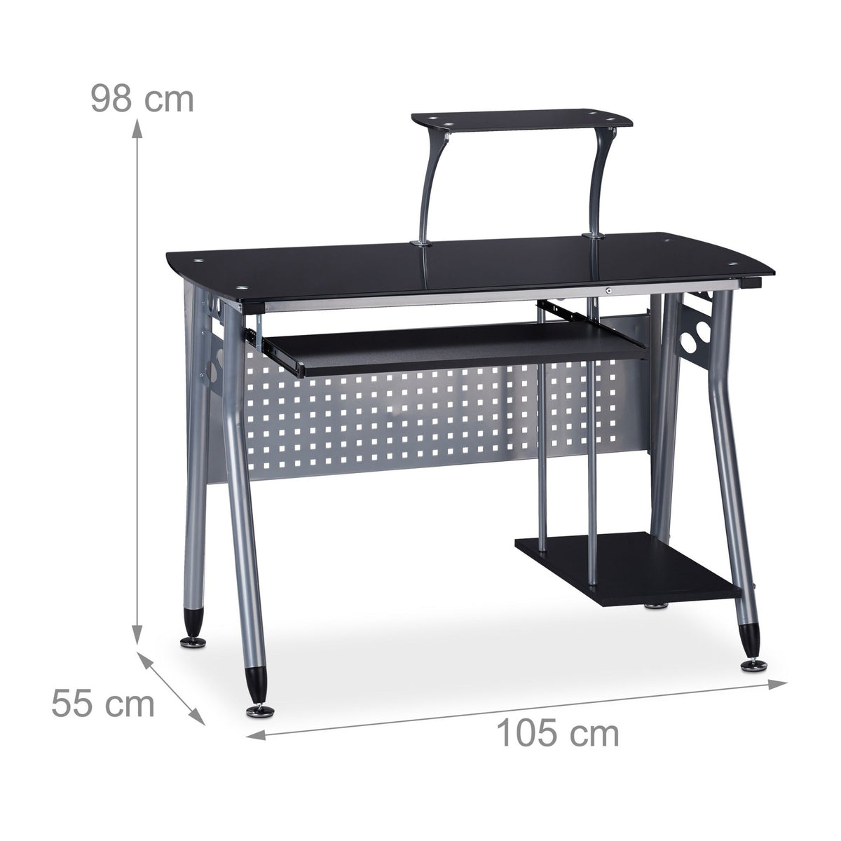 Computer Desk With Glass-top