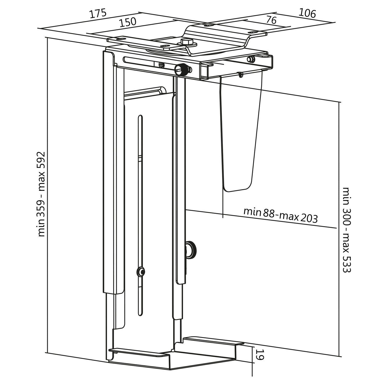 Computer holder Table/wall adjustable