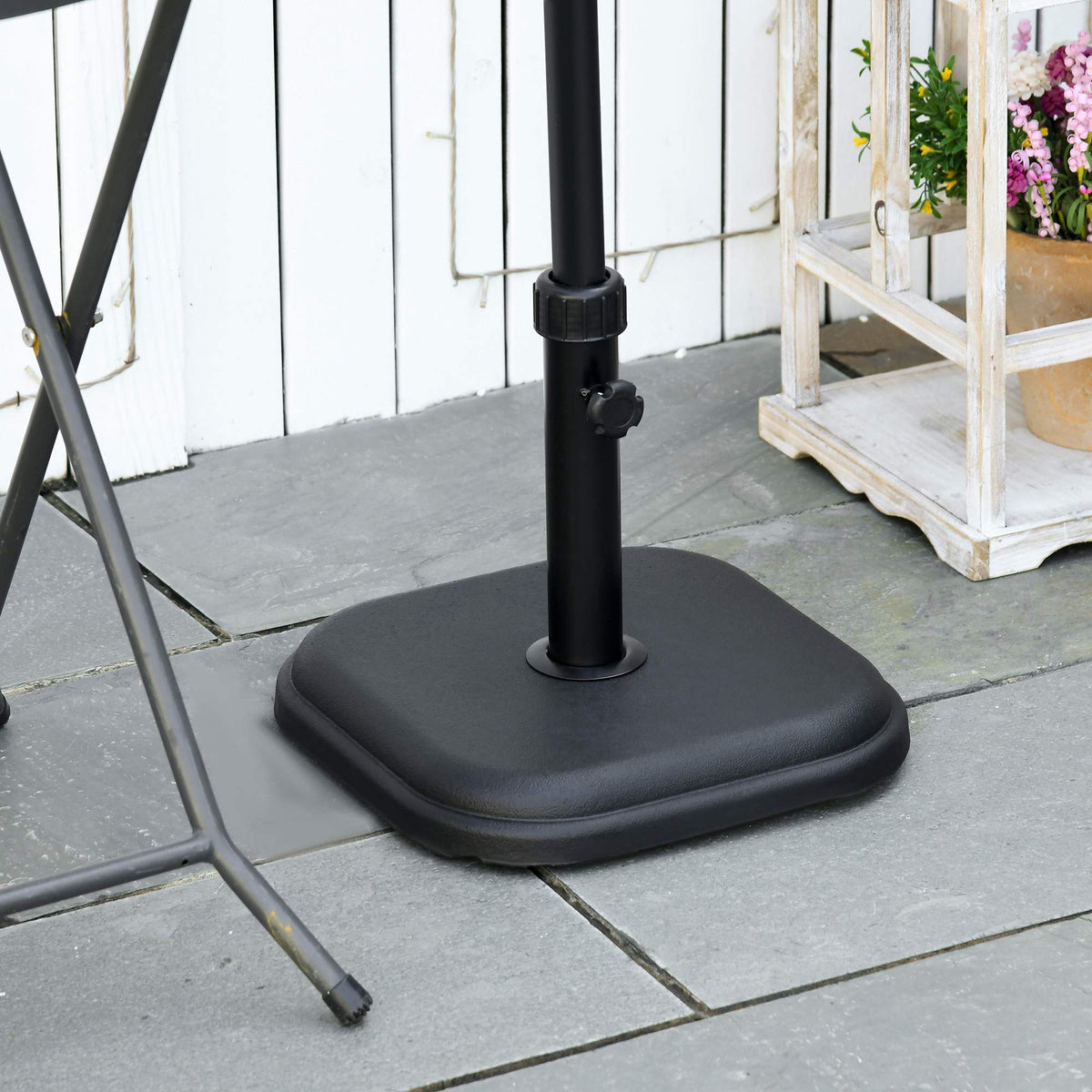 Concrete Parasol Base 11kg, Square, Fits 32-38mm Poles