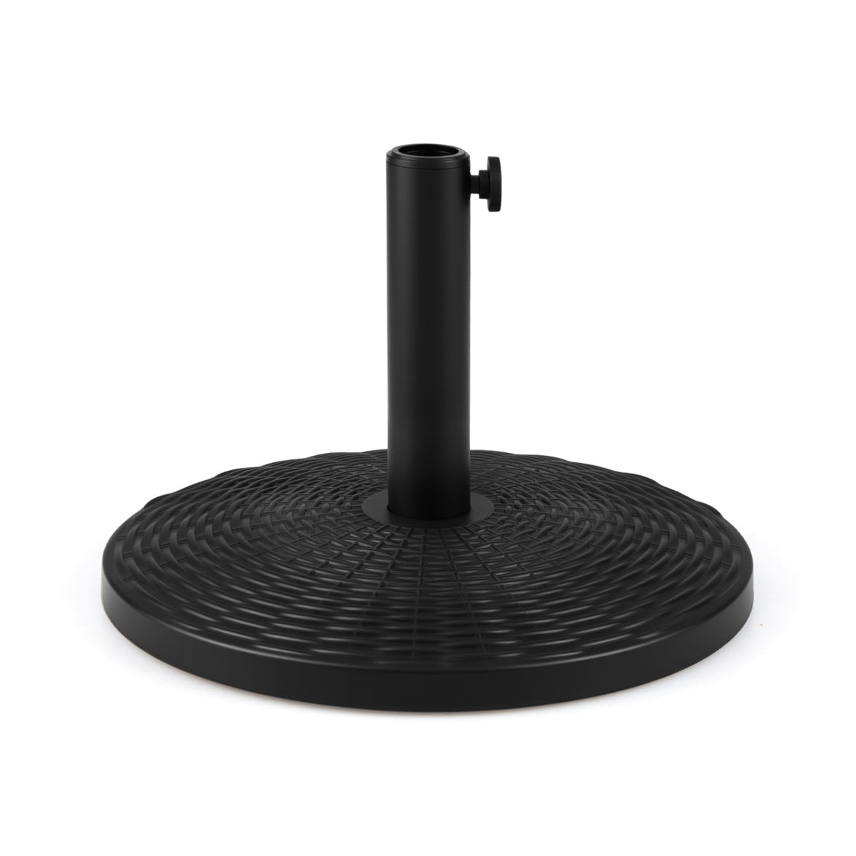Concrete Patio Umbrella Base, Rattan Pattern, 21 lbs, Black