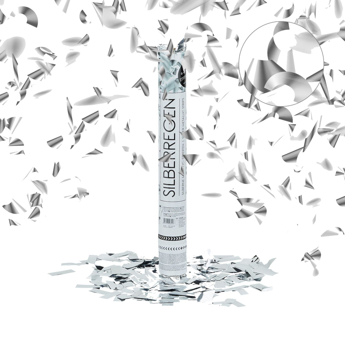 Confetti cannon 40 cm silver
