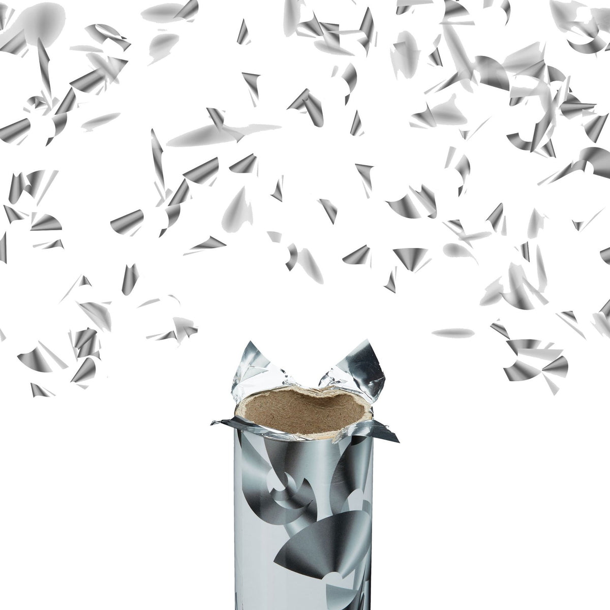 Confetti cannon 40 cm silver