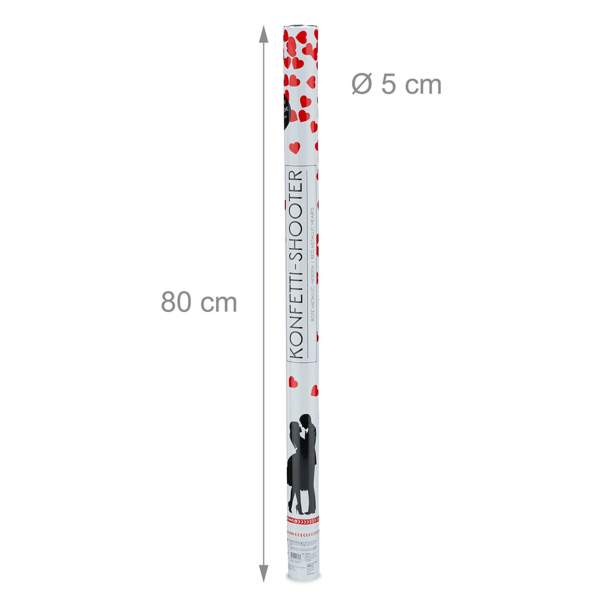 Confetti cannon 80 cm hearts