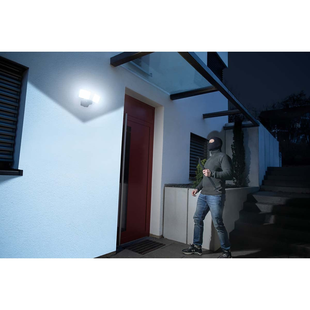 Connect WIFI LED Duo Floodlight WFD 3050 / LED Security Light 30W Controllable Via Free App (3500lm, Various Light Functions Adjustable Via App, For Outdoor Use IP54)